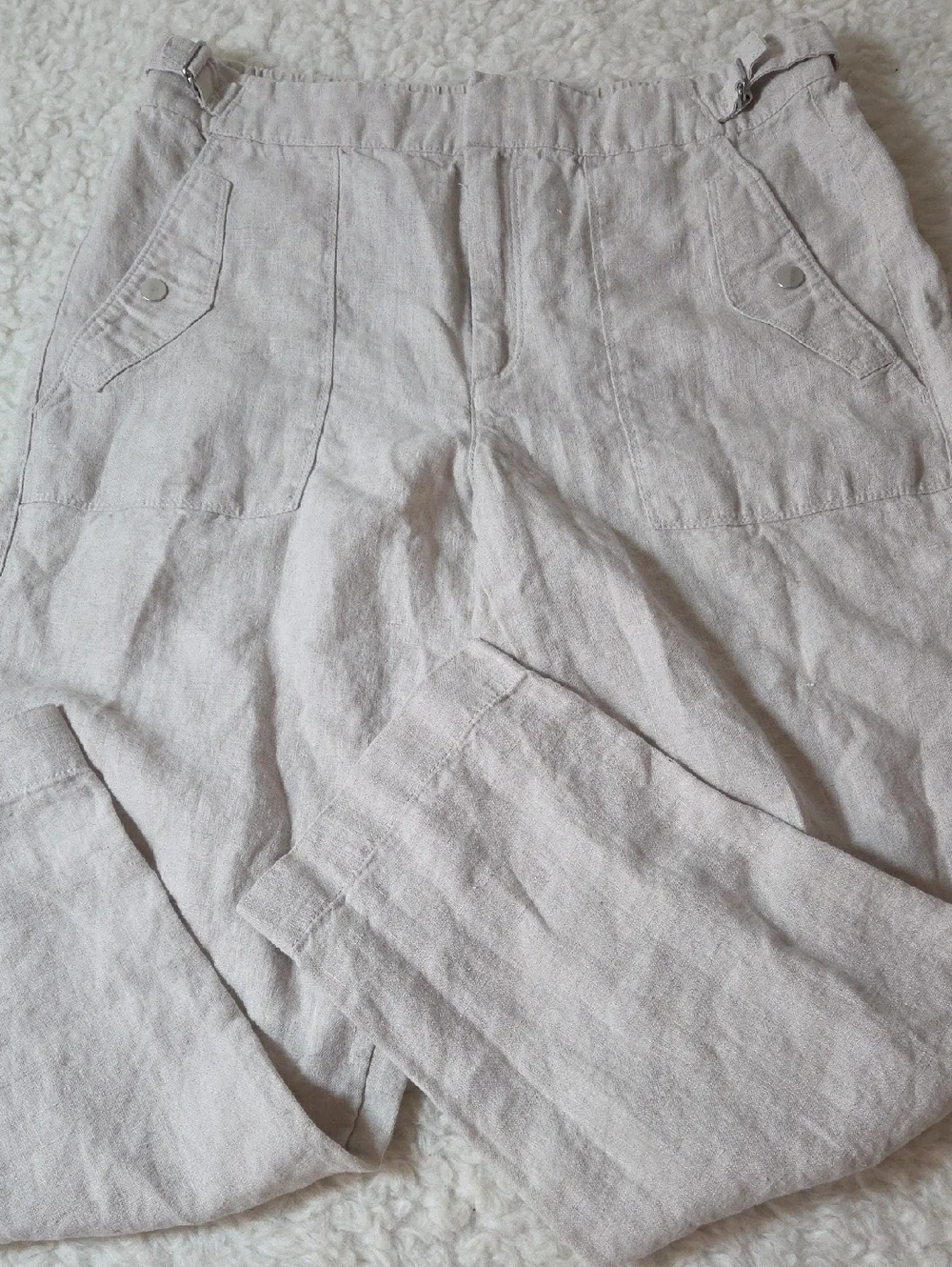 Athleta Voyager Linen Pant Sz 12 Regular Undyed - Picture 7 of 14
